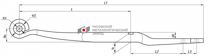 Рессора гнутая однолистовая 1005101BW-D-13.67.0