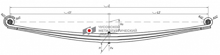 Передняя рессора Volvo FH 2 '2005-2013, FM 2 '2005-2013 (9 тонн, 3-х листовая)