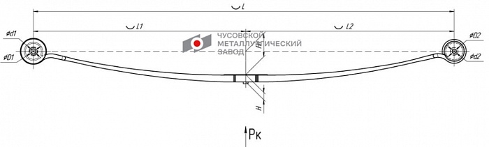 Задняя рессора Ford Transit 2006- 1-листовая