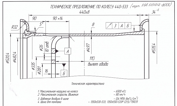 Колесный диск 440-533 398.3101012-80