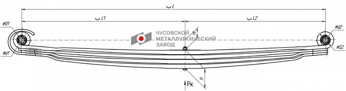 Передняя рессора Mercedes Actros (2031-2048, 3331-3360) 4-листовая