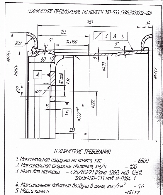 Колесный диск  310-533  396.3101012-20