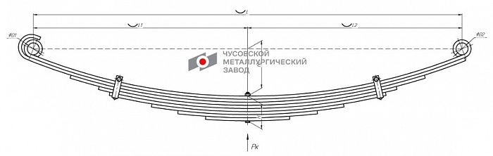 Рессора передняя для МАЗ 4370 8 листов