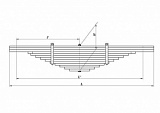 Задняя рессора для автомобилей производства ПАО "Камаз" 6522 13-листовая