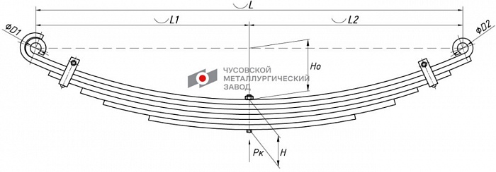 Передняя рессора Hyundai Aero City 6-листовая